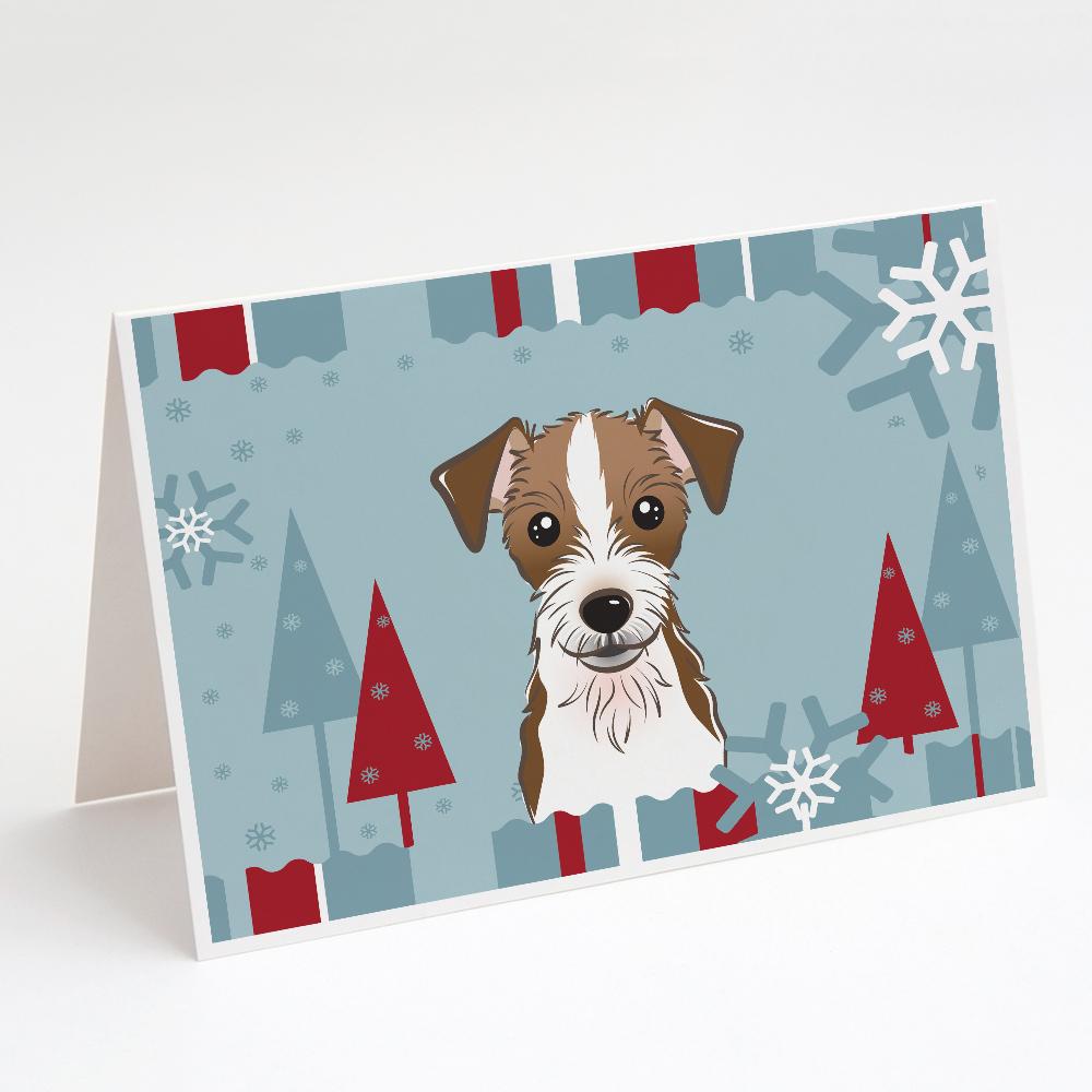 Winter Holiday Jack Russell Terrier Greeting Cards Pack of 8 Blank Cards with Envelopes Whimsical A7 Size 5x7