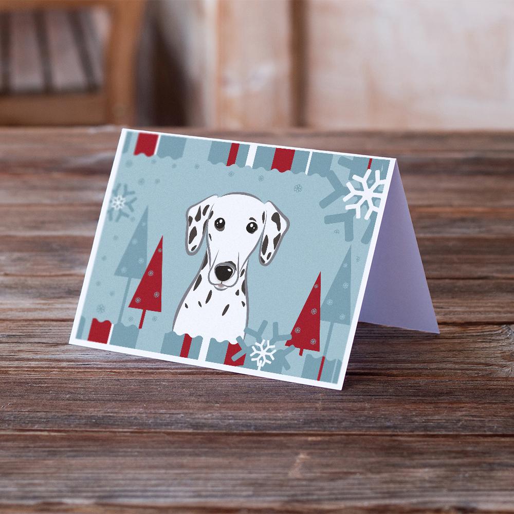 Winter Holiday Dalmatian Greeting Cards Pack of 8 Blank Cards with Envelopes Whimsical A7 Size 5x7