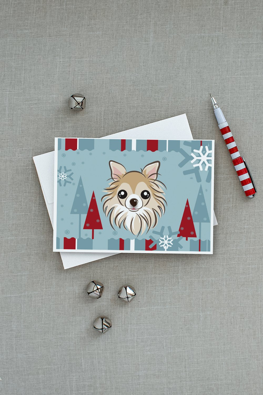 Winter Holiday Chihuahua Greeting Cards Pack of 8 Blank Cards with Envelopes Whimsical A7 Size 5x7