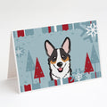 Winter Holiday Tricolor Corgi Greeting Cards Pack of 8 Blank Cards with Envelopes Whimsical A7 Size 5x7