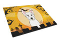 Halloween Westie Cutting Board Tempered Glass Kitchen Cutting Surface, Heat Resistant Chopping, Non-Slip Feet, Food Prep & Serving
