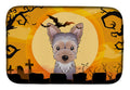 Halloween Yorkie Puppy Dish Drying Mat Absorbent Dish Drying Mat Pad for Kitchen Counter Dish Drainer Mat for Countertop, 14 x 21", Multicolor