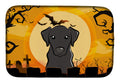 Halloween Black Labrador Dish Drying Mat Absorbent Dish Drying Mat Pad for Kitchen Counter Dish Drainer Mat for Countertop, 14 x 21", Multicolor