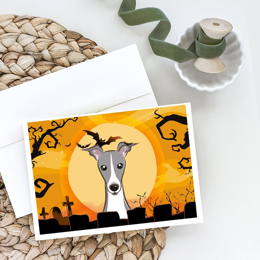 Halloween Italian Greyhound Greeting Cards Pack of 8 Blank Cards with Envelopes Whimsical A7 Size 5x7