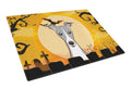 Halloween Italian Greyhound Cutting Board Tempered Glass Kitchen Cutting Surface, Heat Resistant Chopping, Non-Slip Feet, Food Prep & Serving