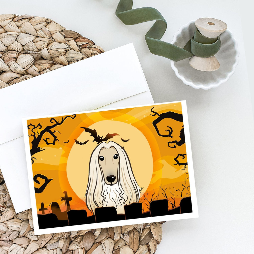 Halloween Afghan Hound Greeting Cards Pack of 8 Blank Cards with Envelopes Whimsical A7 Size 5x7