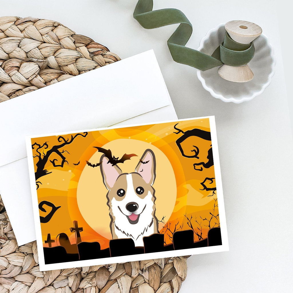 Halloween Sable Corgi Greeting Cards Pack of 8 Blank Cards with Envelopes Whimsical A7 Size 5x7