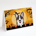Halloween Tricolor Corgi Greeting Cards Pack of 8 Blank Cards with Envelopes Whimsical A7 Size 5x7