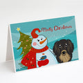 Snowman with Longhair Black and Tan Dachshund Greeting Cards Pack of 8 Blank Cards with Envelopes Whimsical A7 Size 5x7