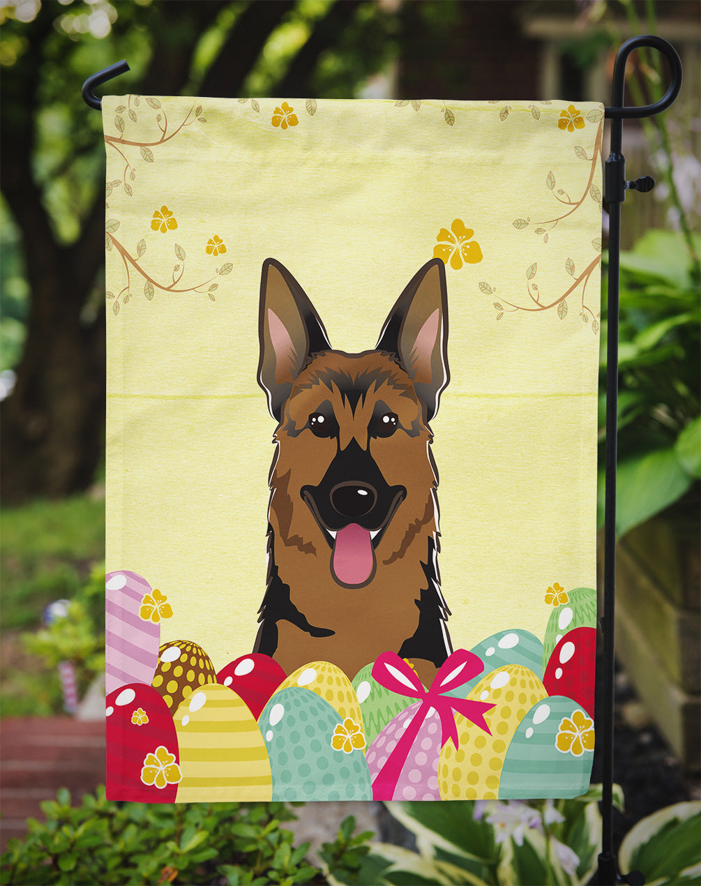German Shepherd Easter Egg Hunt Garden Flag Mailbox Decorative Yard Banner Outside Patio Artwork for Flower Beds, Garden Size, Multicolor