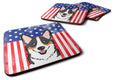 American Flag and Tricolor Corgi Foam Coasters Set of 4 Cup Coasters for Indoor Outdoor, Tabletop Protection, Anti Slip, Mouse pad Material