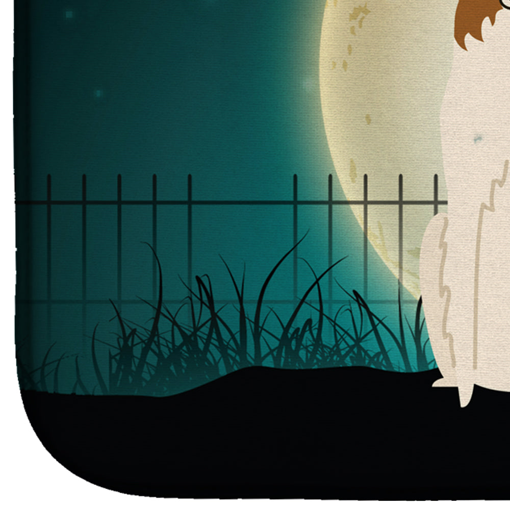Halloween Scary Borzoi Dish Drying Mat Absorbent Dish Drying Mat Pad for Kitchen Counter Dish Drainer Mat for Countertop, 14 x 21", Multicolor