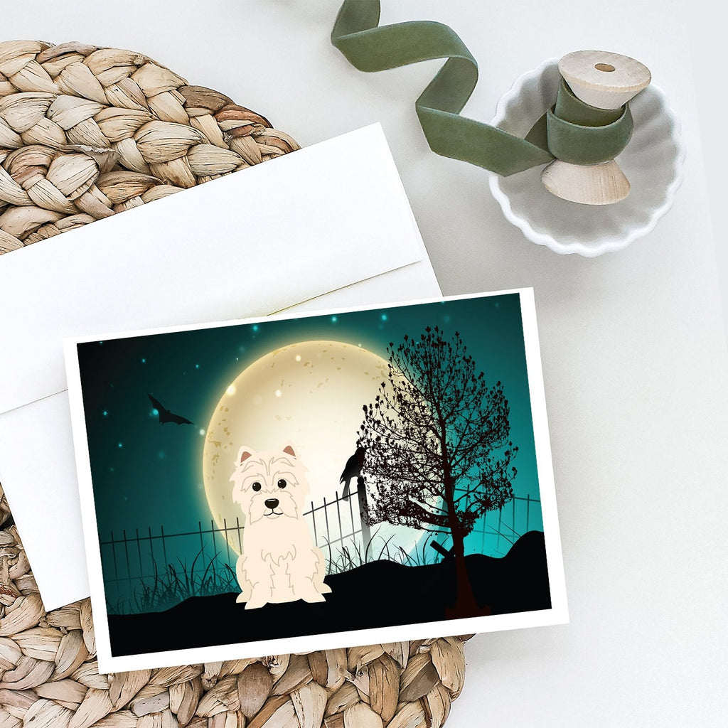 Halloween Scary Westie Greeting Cards Pack of 8 Blank Cards with Envelopes Whimsical A7 Size 5x7