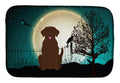 Halloween Scary Chocolate Labrador Dish Drying Mat Absorbent Dish Drying Mat Pad for Kitchen Counter Dish Drainer Mat for Countertop, 14 x 21", Multicolor