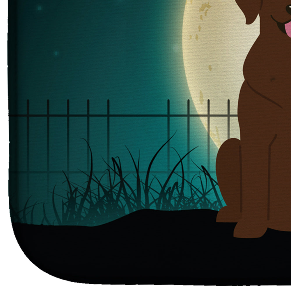 Halloween Scary Chocolate Labrador Dish Drying Mat Absorbent Dish Drying Mat Pad for Kitchen Counter Dish Drainer Mat for Countertop, 14 x 21", Multicolor