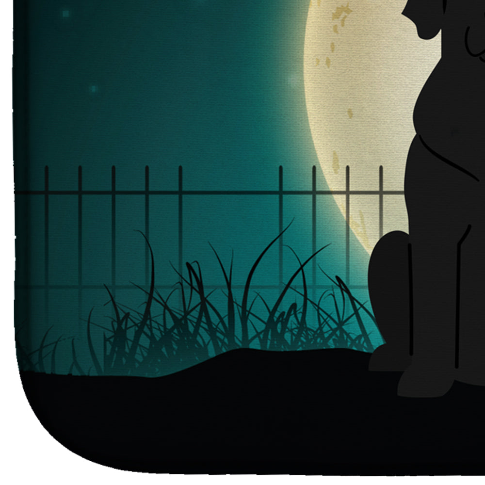Halloween Scary Black Labrador Dish Drying Mat Absorbent Dish Drying Mat Pad for Kitchen Counter Dish Drainer Mat for Countertop, 14 x 21", Multicolor