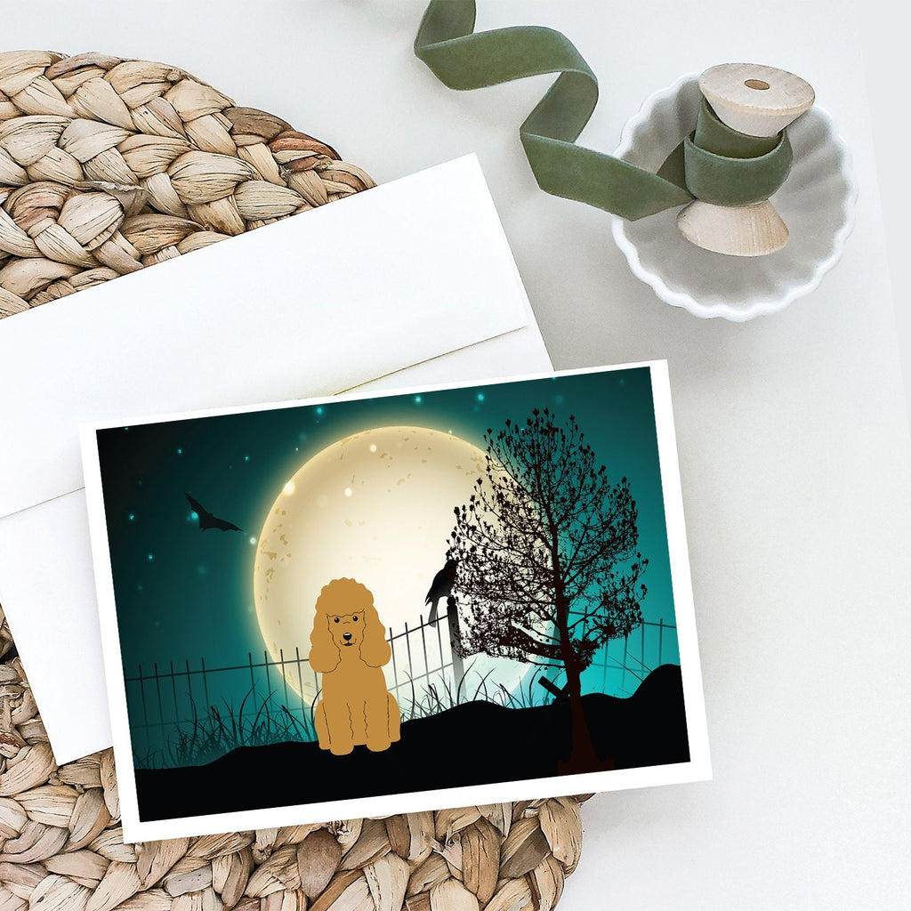 Halloween Scary Poodle Tan Greeting Cards Pack of 8 Blank Cards with Envelopes Whimsical A7 Size 5x7