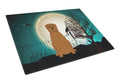 Halloween Scary Dogue de Bourdeaux Cutting Board Tempered Glass Kitchen Cutting Surface, Heat Resistant Chopping, Non-Slip Feet, Food Prep & Serving