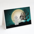 Halloween Scary Bedlington Terrier Blue Greeting Cards Pack of 8 Blank Cards with Envelopes Whimsical A7 Size 5x7