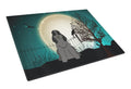 Halloween Scary Cocker Spaniel Black Cutting Board Tempered Glass Kitchen Cutting Surface, Heat Resistant Chopping, Non-Slip Feet, Food Prep & Serving