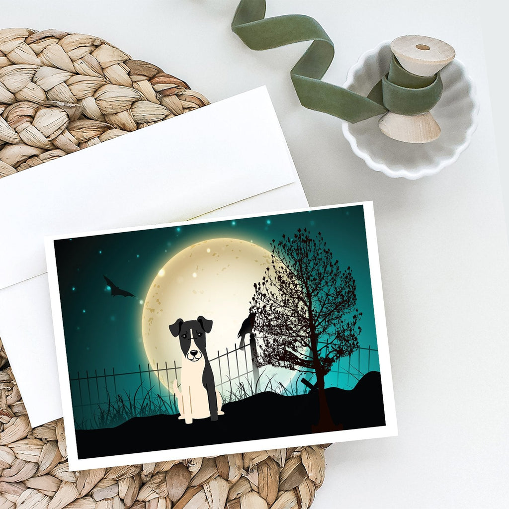 Halloween Scary Smooth Fox Terrier Greeting Cards Pack of 8 Blank Cards with Envelopes Whimsical A7 Size 5x7