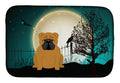 Halloween Scary English Bulldog Red Dish Drying Mat Absorbent Dish Drying Mat Pad for Kitchen Counter Dish Drainer Mat for Countertop, 14 x 21", Multicolor