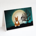 Halloween Scary Bull Terrier Red Greeting Cards Pack of 8 Blank Cards with Envelopes Whimsical A7 Size 5x7