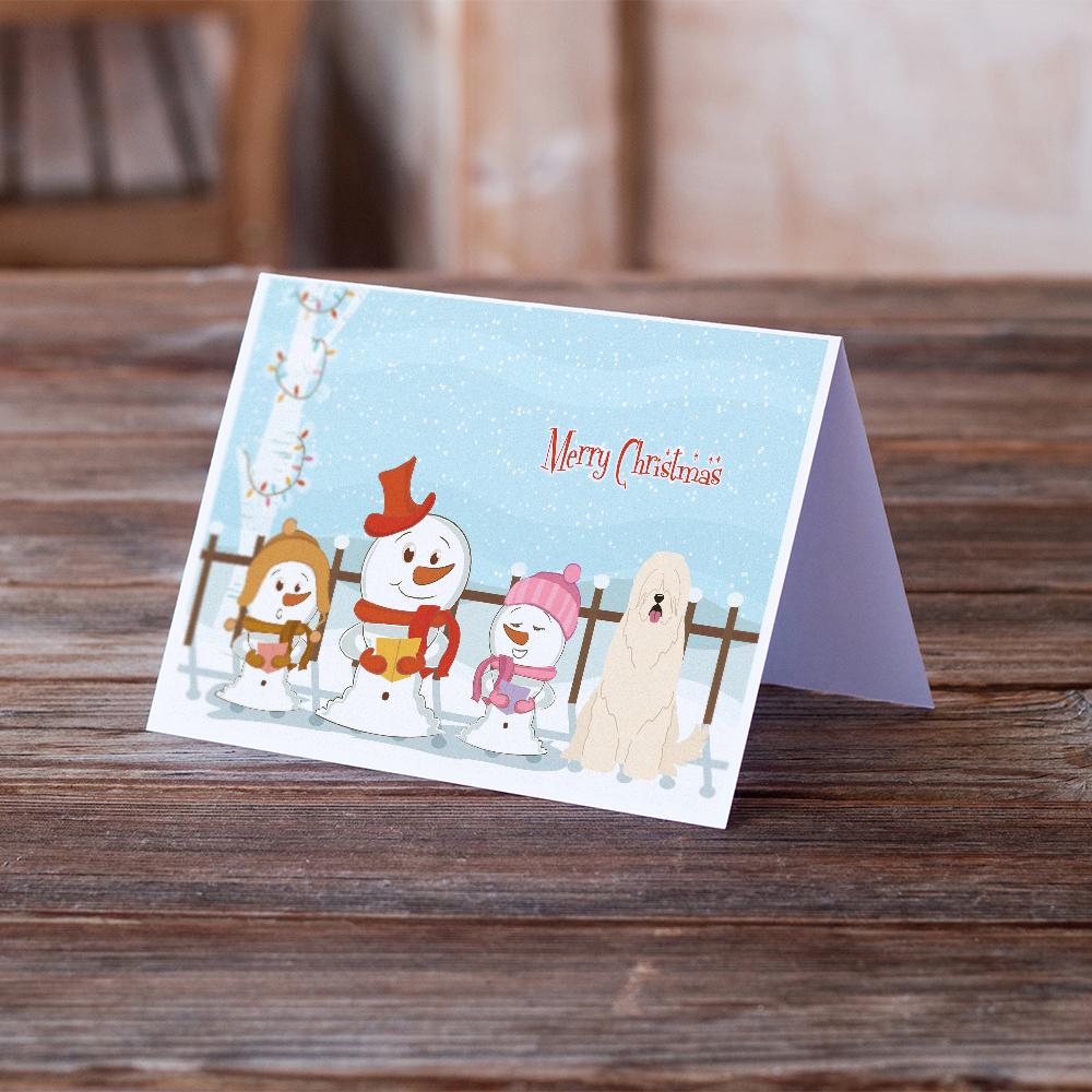 Merry Christmas Carolers South Russian Sheepdog Greeting Cards Pack of 8 Blank Cards with Envelopes Whimsical A7 Size 5x7