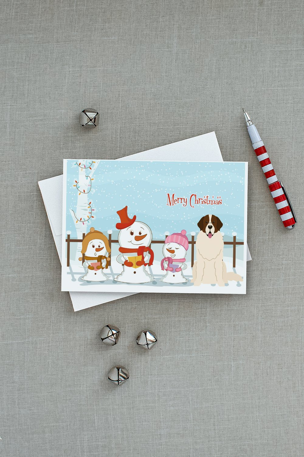 Merry Christmas Carolers Moscow Watchdog Greeting Cards Pack of 8 Blank Cards with Envelopes Whimsical A7 Size 5x7