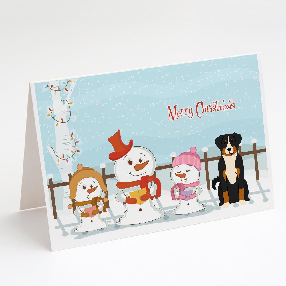 Merry Christmas Carolers Appenzeller Sennenhund Greeting Cards Pack of 8 Blank Cards with Envelopes Whimsical A7 Size 5x7