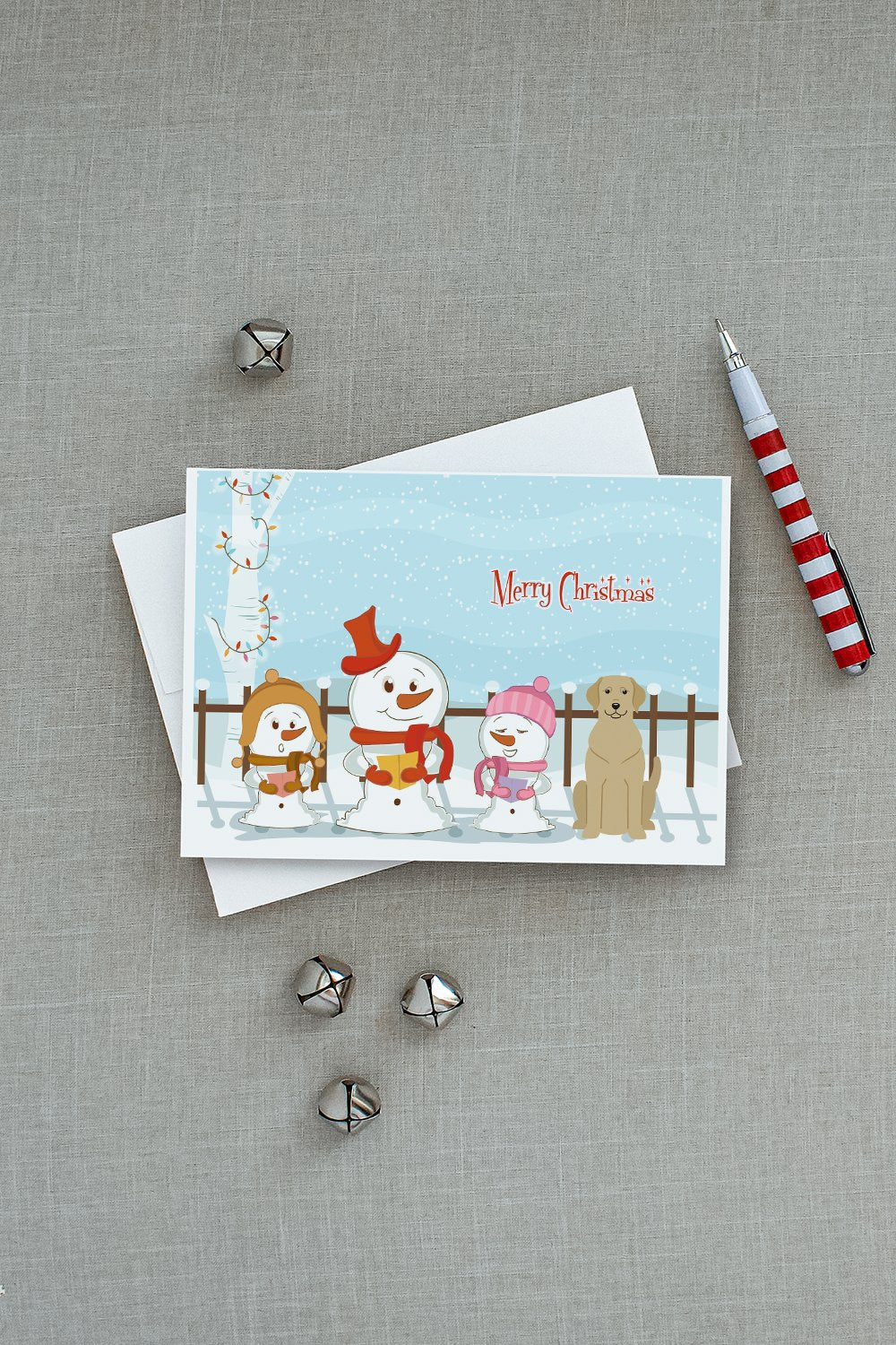 Merry Christmas Carolers Yellow Labrador Greeting Cards Pack of 8 Blank Cards with Envelopes Whimsical A7 Size 5x7