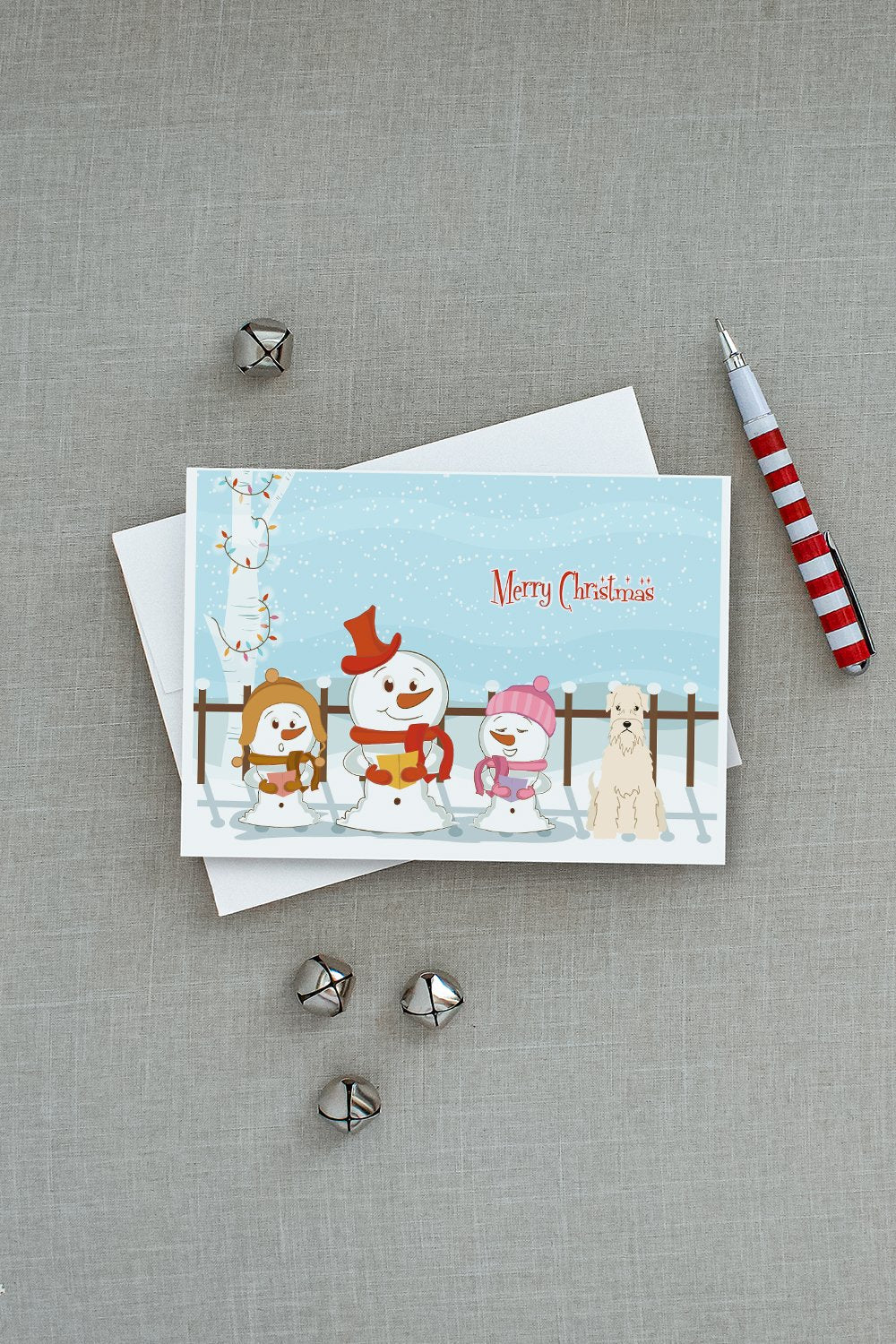 Merry Christmas Carolers Soft Coated Wheaten Terrier Greeting Cards Pack of 8 Blank Cards with Envelopes Whimsical A7 Size 5x7