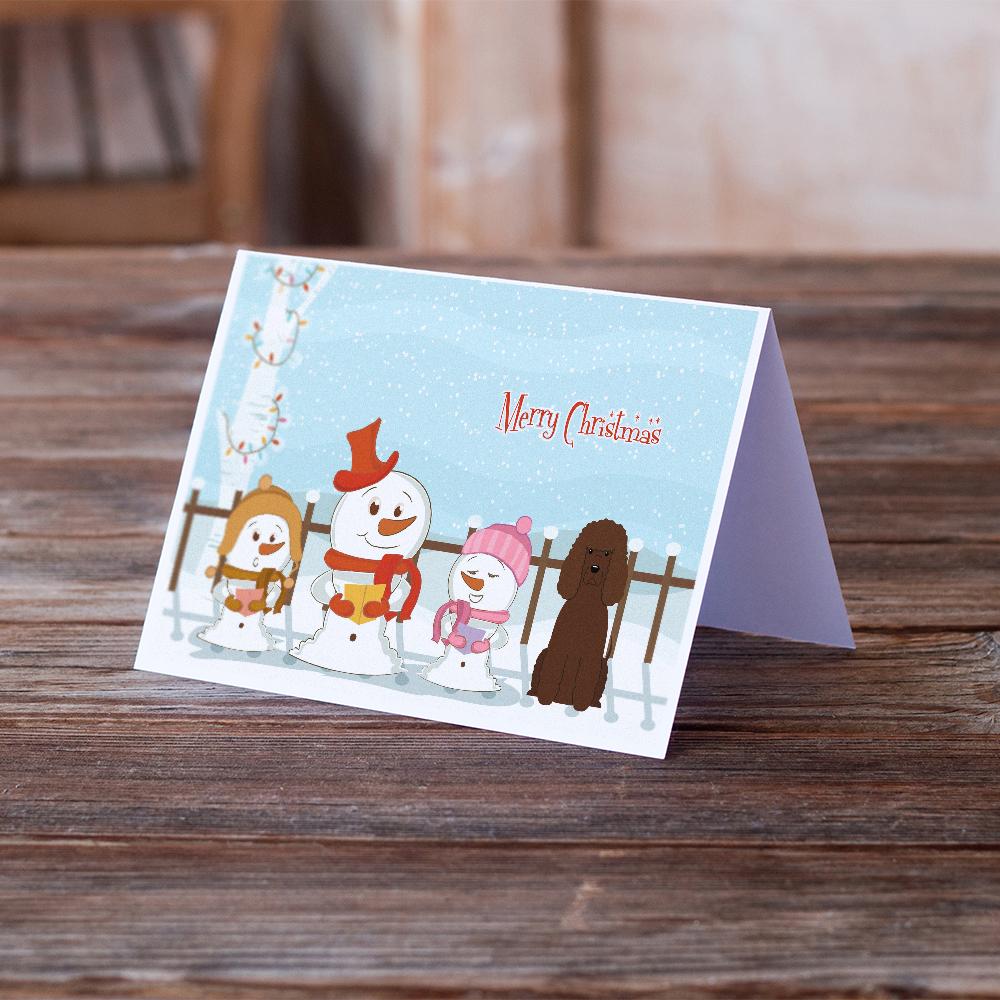Merry Christmas Carolers Irish Water Spaniel Greeting Cards Pack of 8 Blank Cards with Envelopes Whimsical A7 Size 5x7