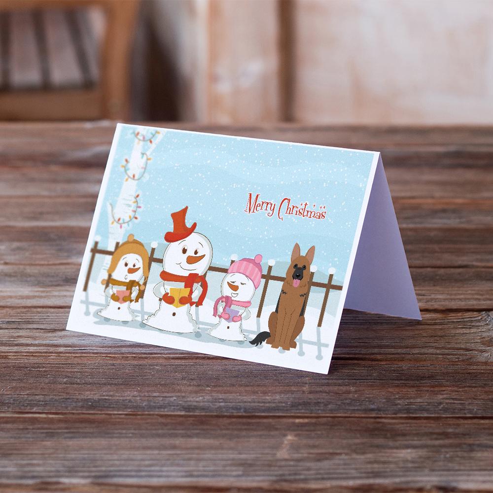 Merry Christmas Carolers German Shepherd Greeting Cards Pack of 8 Blank Cards with Envelopes Whimsical A7 Size 5x7