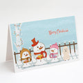 Merry Christmas Carolers Poodle White Greeting Cards Pack of 8 Blank Cards with Envelopes Whimsical A7 Size 5x7