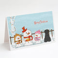 Merry Christmas Carolers Briard Black Greeting Cards Pack of 8 Blank Cards with Envelopes Whimsical A7 Size 5x7