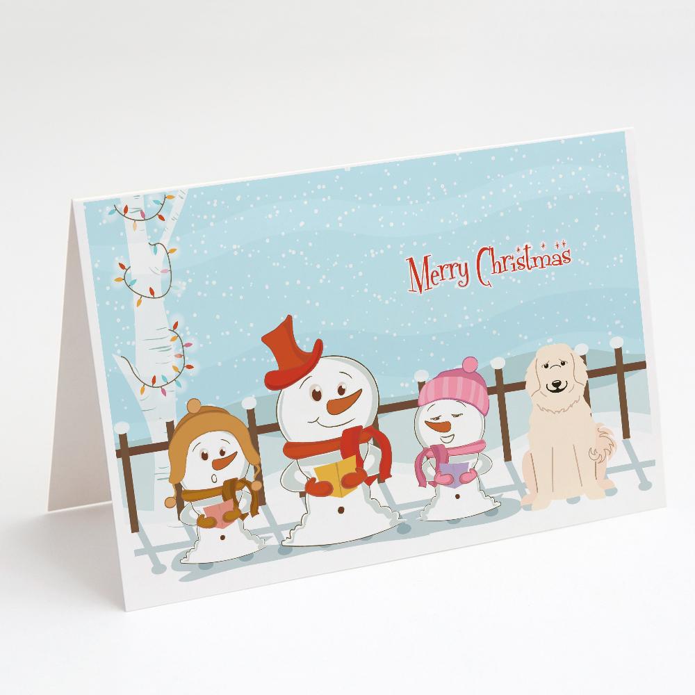 Merry Christmas Carolers Great Pyrenese Greeting Cards Pack of 8 Blank Cards with Envelopes Whimsical A7 Size 5x7