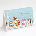 Merry Christmas Carolers Shih Tzu Black White Greeting Cards Pack of 8 Blank Cards with Envelopes Whimsical A7 Size 5x7