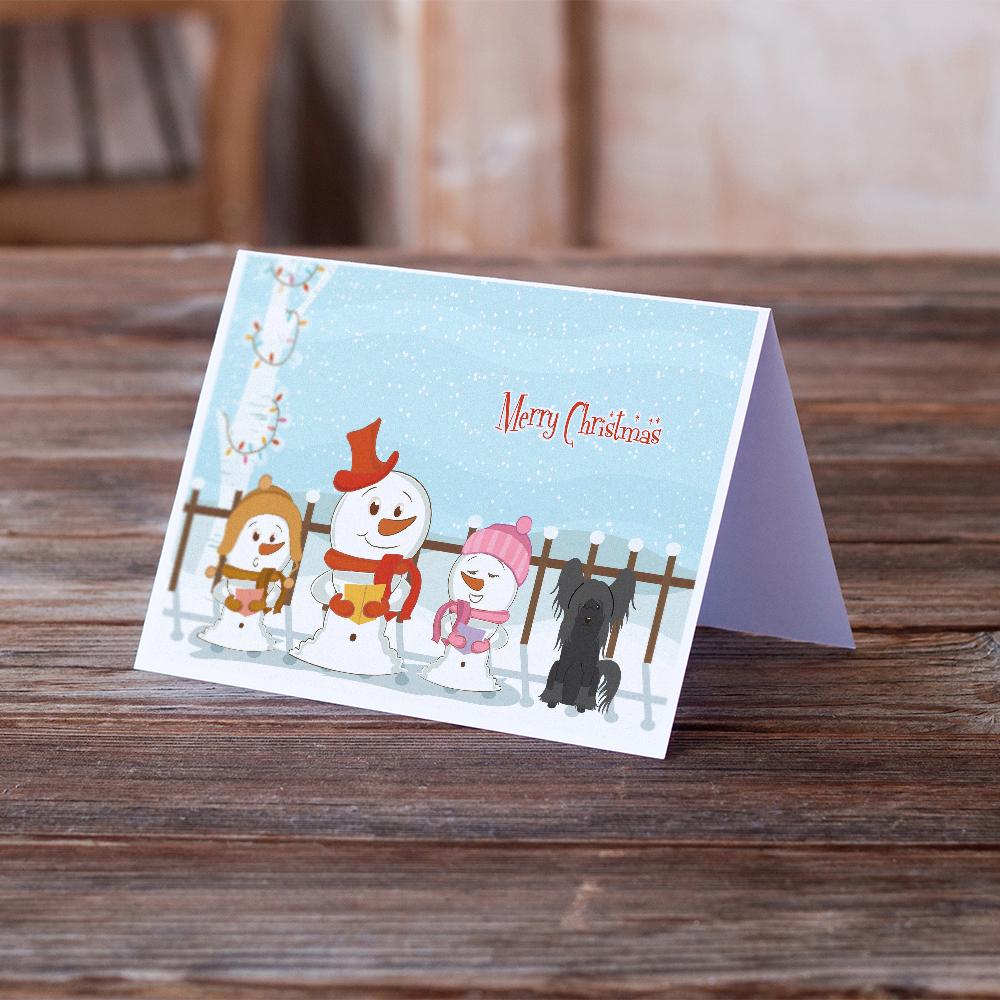 Merry Christmas Carolers Chinese Crested Black Greeting Cards Pack of 8 Blank Cards with Envelopes Whimsical A7 Size 5x7