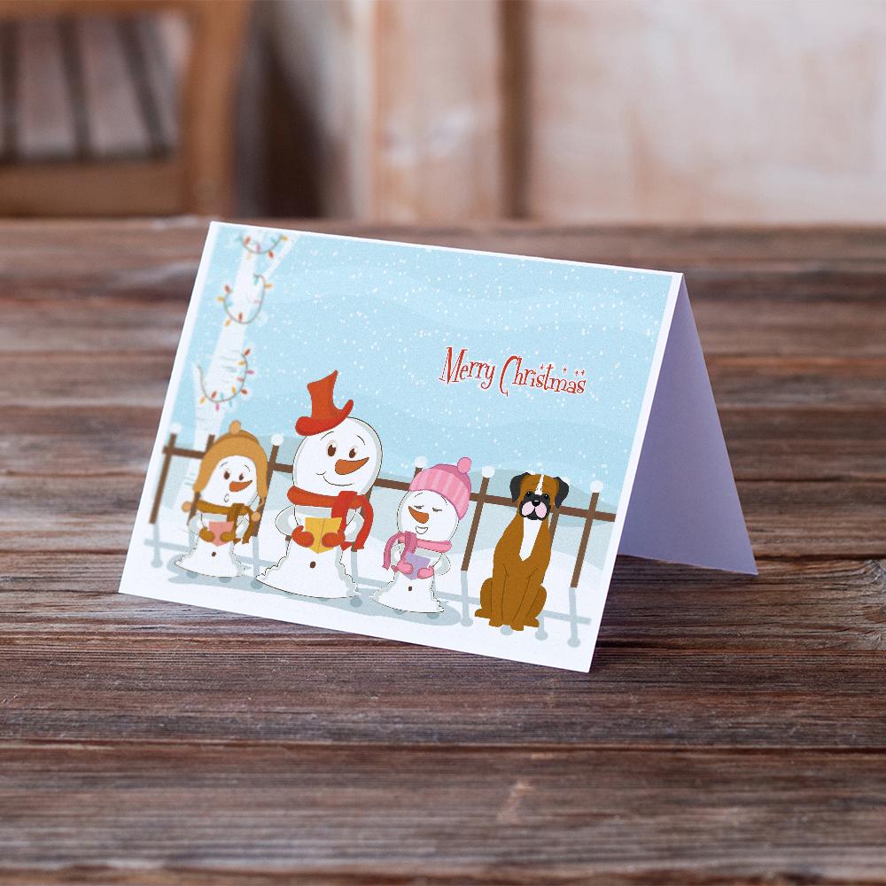 Merry Christmas Carolers Flashy Fawn Boxer Greeting Cards Pack of 8 Blank Cards with Envelopes Whimsical A7 Size 5x7