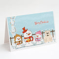 Merry Christmas Carolers English Bulldog White Greeting Cards Pack of 8 Blank Cards with Envelopes Whimsical A7 Size 5x7