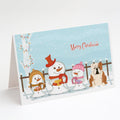 Merry Christmas Carolers English Bulldog Fawn White Greeting Cards Pack of 8 Blank Cards with Envelopes Whimsical A7 Size 5x7