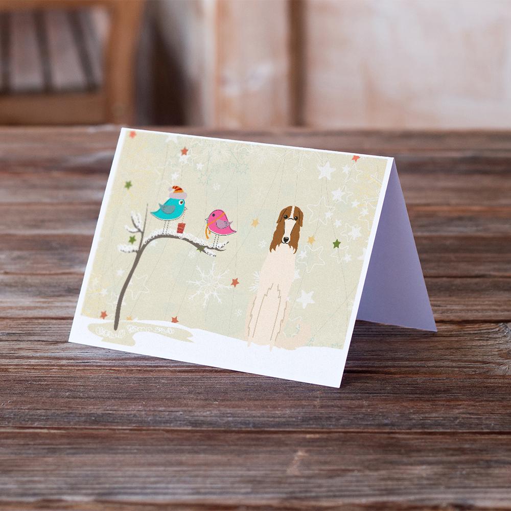 Christmas Presents between Friends Borzoi Greeting Cards Pack of 8 Blank Cards with Envelopes Whimsical A7 Size 5x7