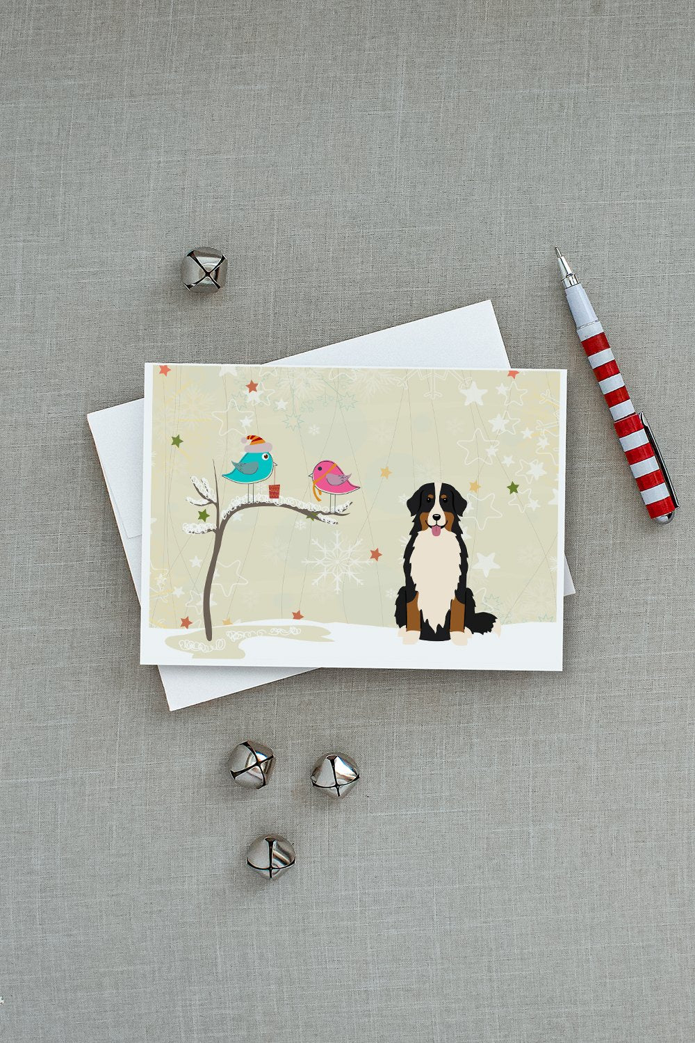 Christmas Presents between Friends Bernese Mountain Dog Greeting Cards Pack of 8 Blank Cards with Envelopes Whimsical A7 Size 5x7