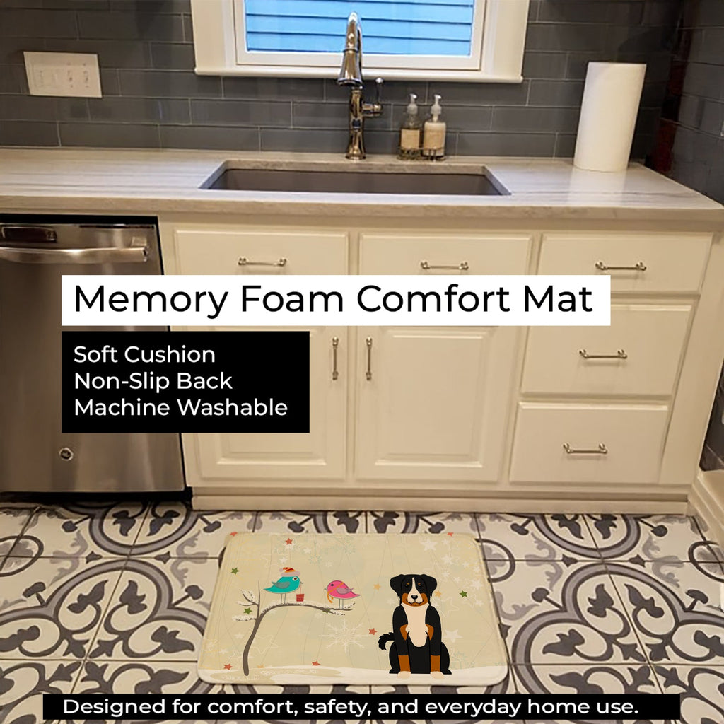 Christmas Presents between Friends Appenzeller Sennenhund Memory Foam Kitchen Mat Machine Washable Anti-Fatigue Cushion Comfort Bath or Kitchen Rug