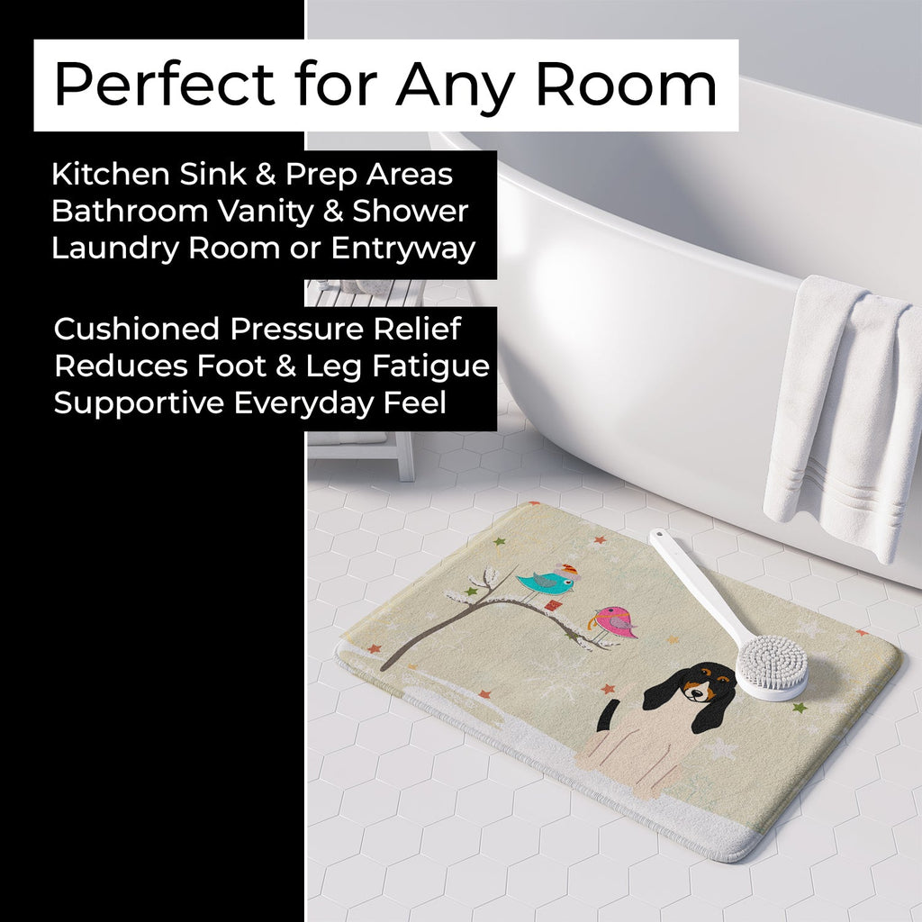 Christmas Presents between Friends Swiss Hound Memory Foam Kitchen Mat Machine Washable Anti-Fatigue Cushion Comfort Bath or Kitchen Rug