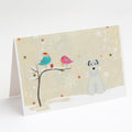 Christmas Presents between Friends Schnauzer - White Greeting Cards Pack of 8 Blank Cards with Envelopes Whimsical A7 Size 5x7