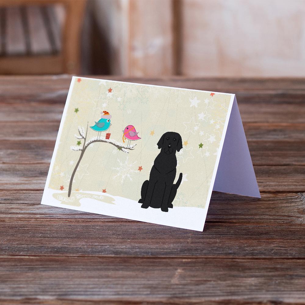 Christmas Presents between Friends Labrador Retriever - Black Greeting Cards Pack of 8 Blank Cards with Envelopes Whimsical A7 Size 5x7