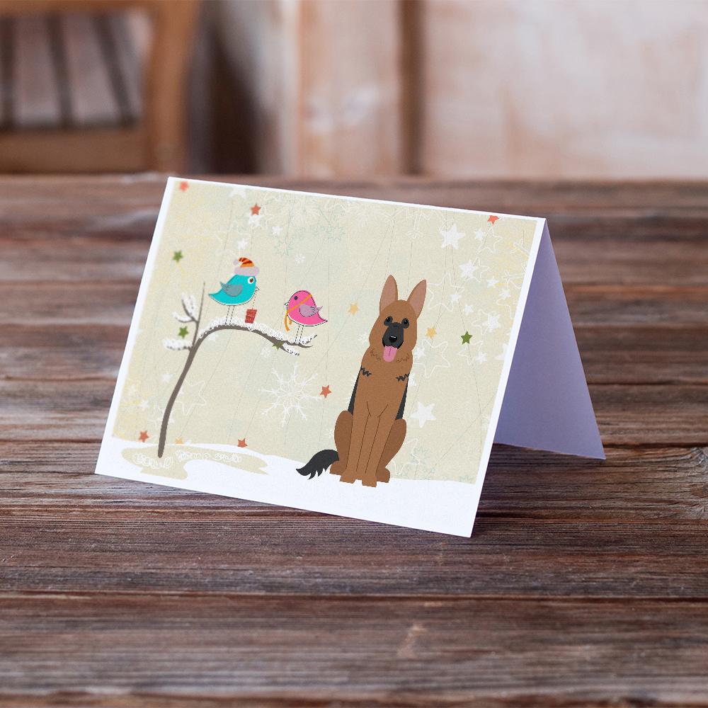 Christmas Presents between Friends German Shepherd Greeting Cards Pack of 8 Blank Cards with Envelopes Whimsical A7 Size 5x7
