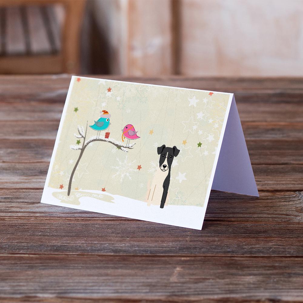 Christmas Presents between Friends Fox Terrier - Smooth Greeting Cards Pack of 8 Blank Cards with Envelopes Whimsical A7 Size 5x7